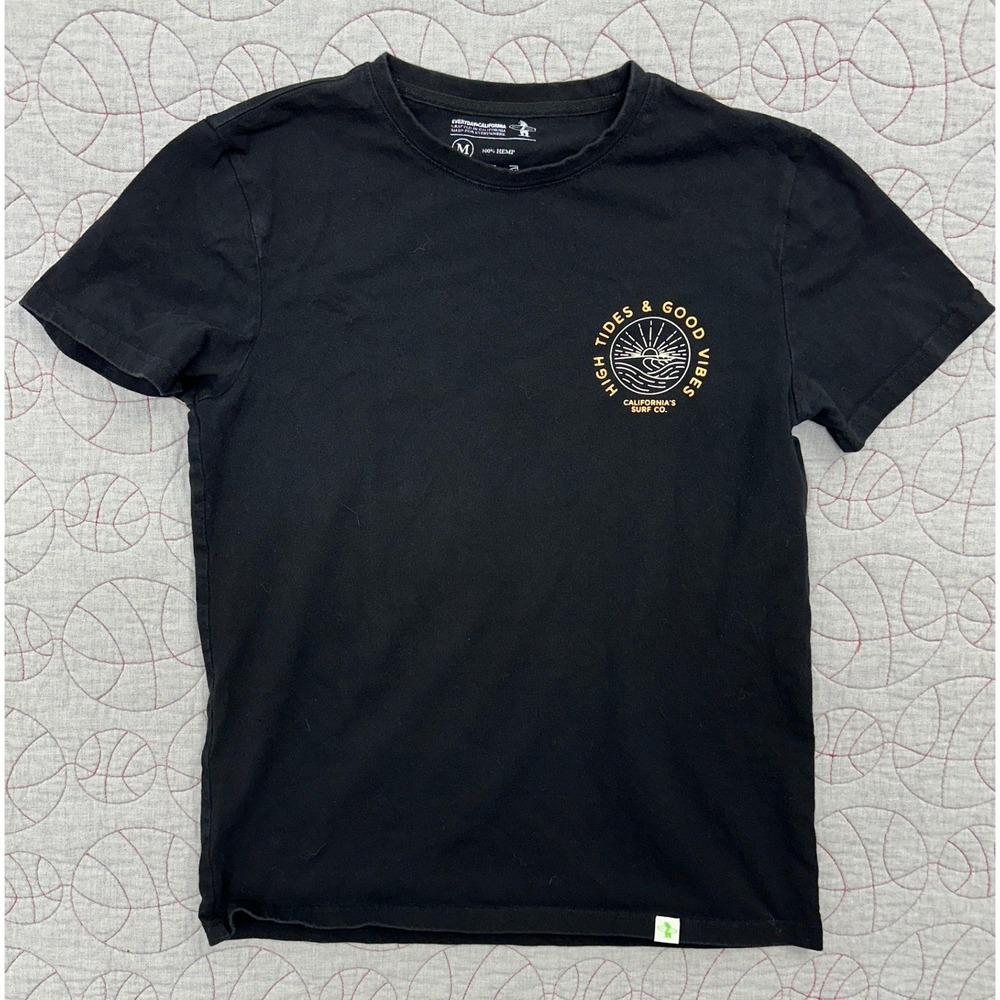 Everyday‎ California T-Shirt Black 100% Hemp Surf Graphic / Mens Medium